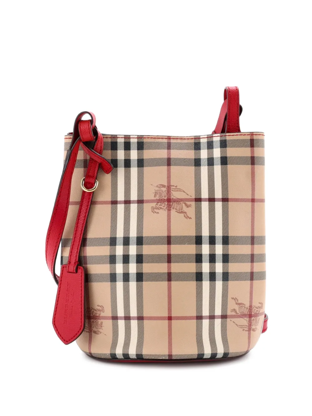 Burberry Pre-Owned Lorne Haymarket Coated Canvas Small bucket bag - Marrone