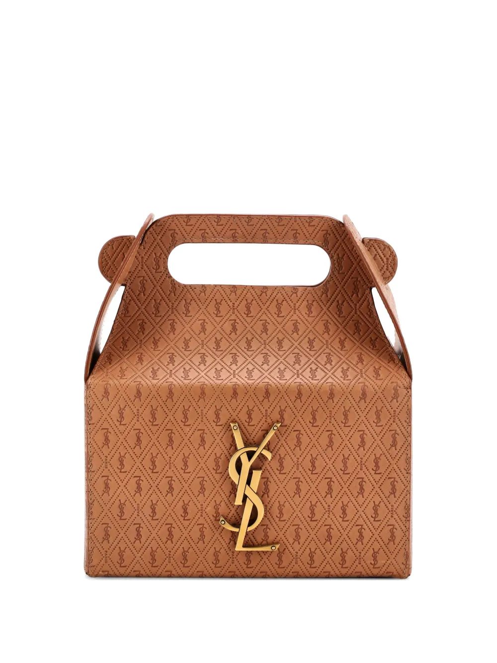 Saint Laurent Pre-Owned Take-Away Box Bag Monogram All Over Leather satchel - Brown