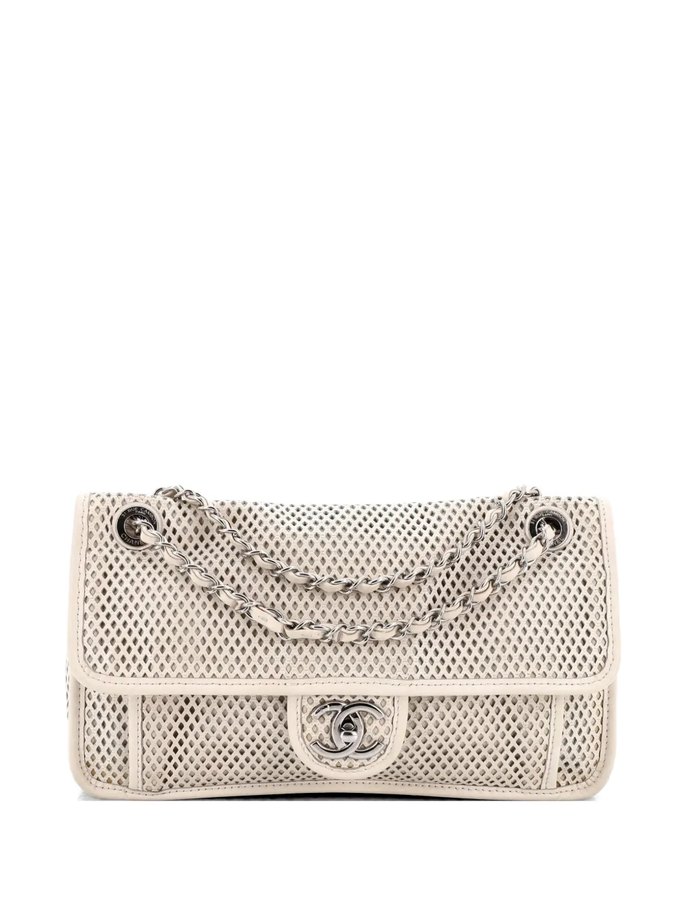 CHANEL Pre-Owned Borsa a spalla Up In The Air media in pelle traforata con battente - Toni neutri