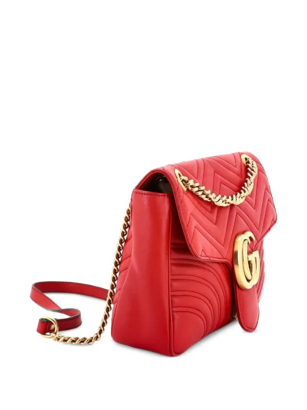 Gucci Pre-Owned GGマーモント フラップ マテラッセレザー ミディアム 