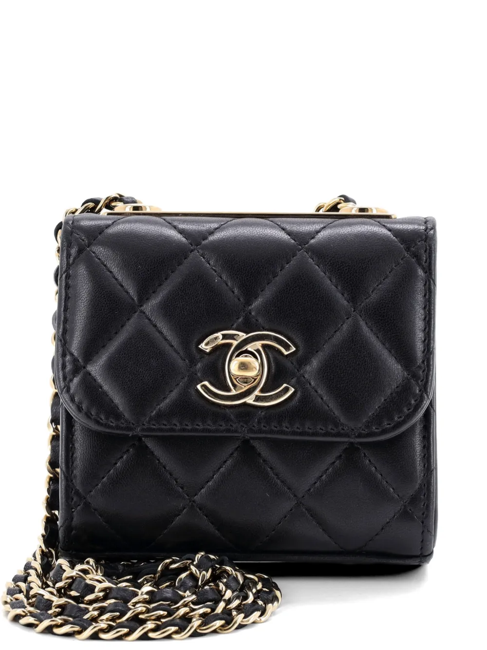 CHANEL Pre-Owned Trendy CC Clutch with Chain Quilted Lambskin Small crossbody bag - Nero