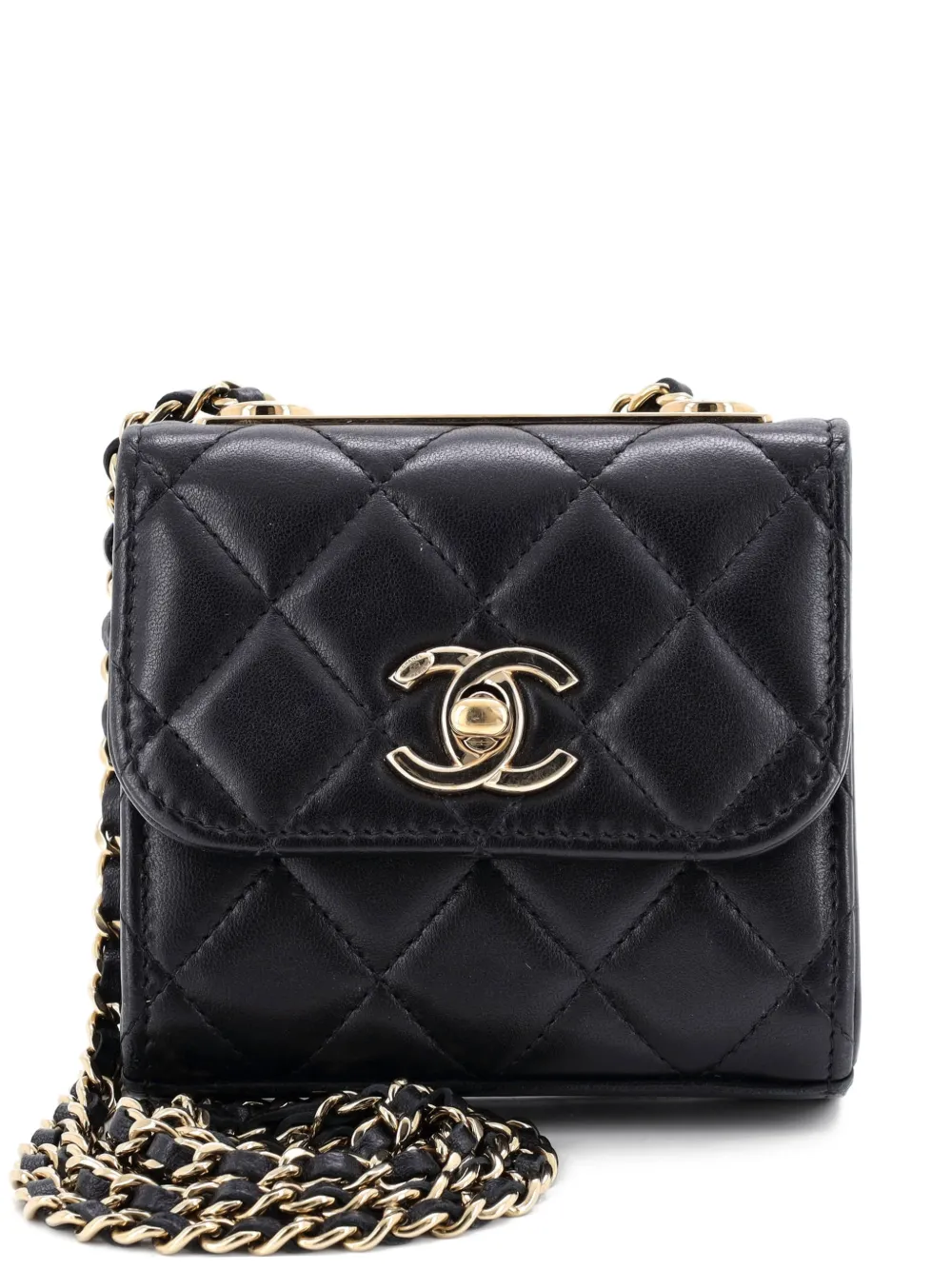 CHANEL Pre-Owned Trendy CC Clutch with Chain Quilted Lambskin Small crossbody bag - Nero