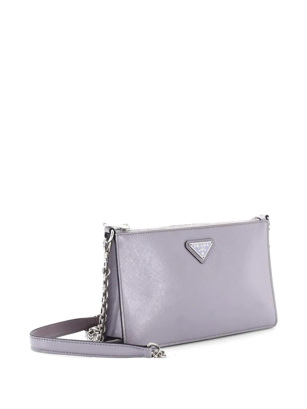  Prada Pre-owned Borsa A Tracolla Chain Vernice Piccola In Pelle Saffiano Con Catena E Battente - Viola 