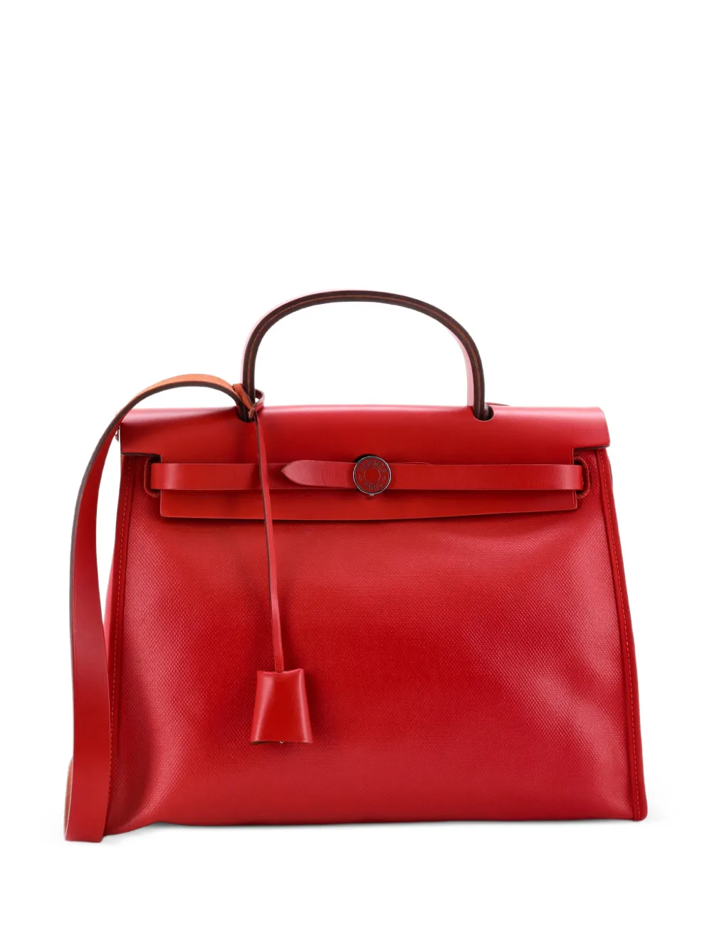 Hermès Pre-Owned Borsa a spalla Herbag Zip Berline Vache in tela e pelle 31 - Rosso