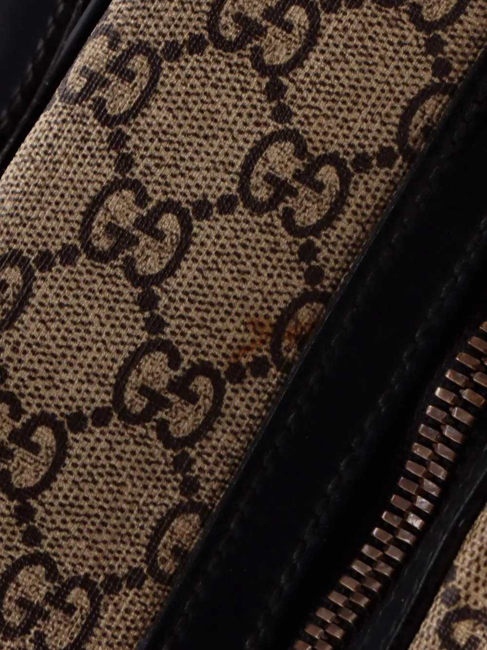 Gucci Pre-owned Zip Around Printed GG Coated Canvas Medium Backpack in Brown, view 5