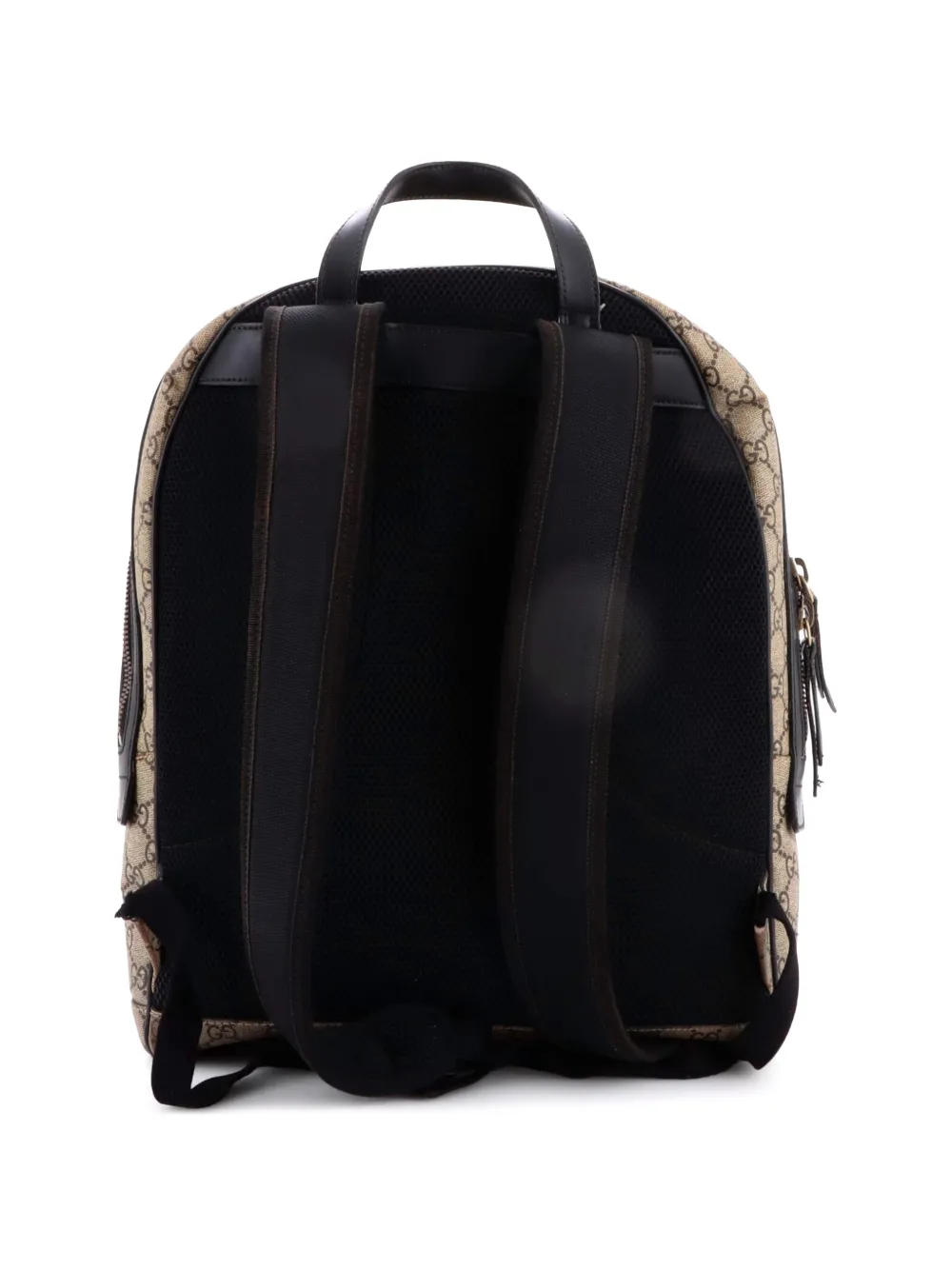 Gucci Pre-owned Zip Around Printed GG Coated Canvas Medium Backpack in Brown, view 2