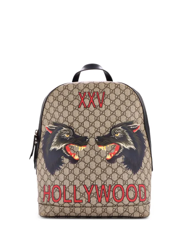 Gucci Pre-owned Zip Around Printed GG Coated Canvas Medium Backpack in Brown