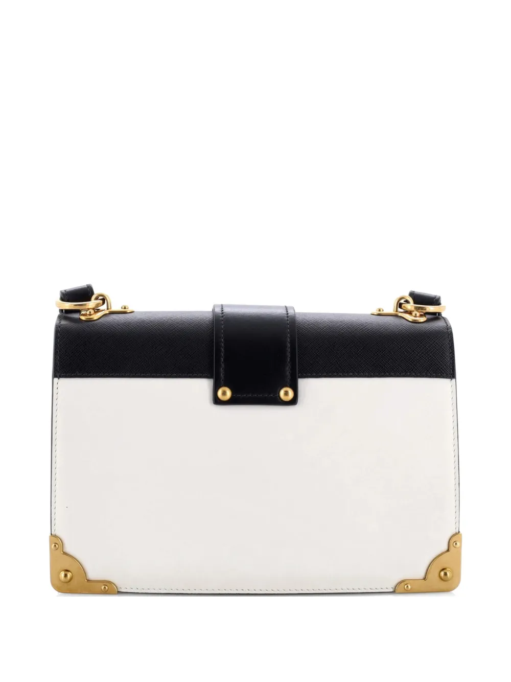 Prada Pre-Owned Cahier Leather and Saffiano Leather Large crossbody bag - Bianco