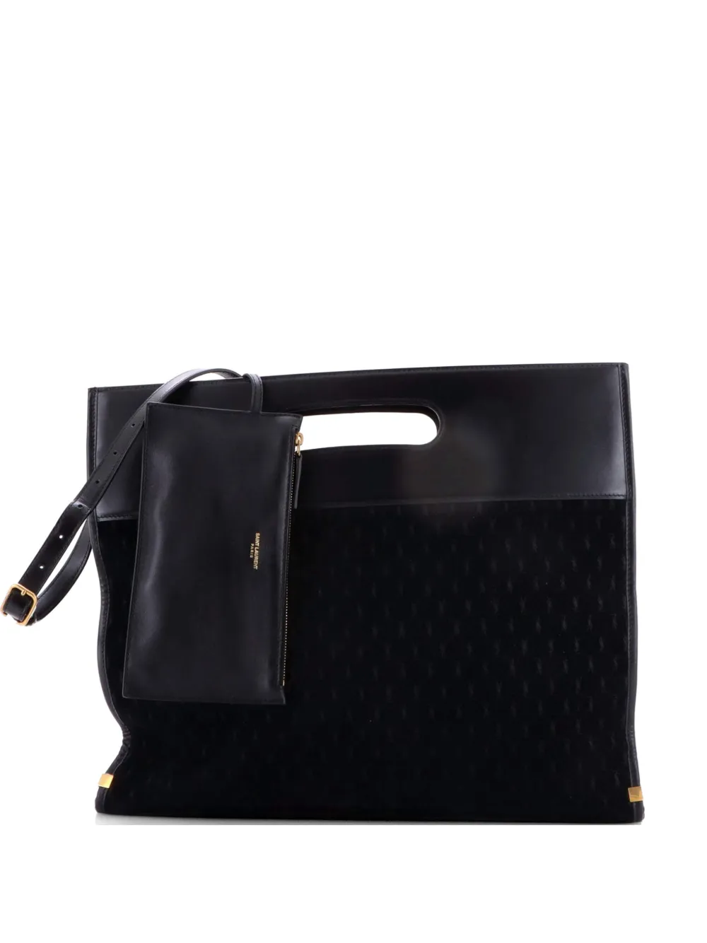 Saint Laurent Pre-Owned Borsa tote con monogramma - Nero
