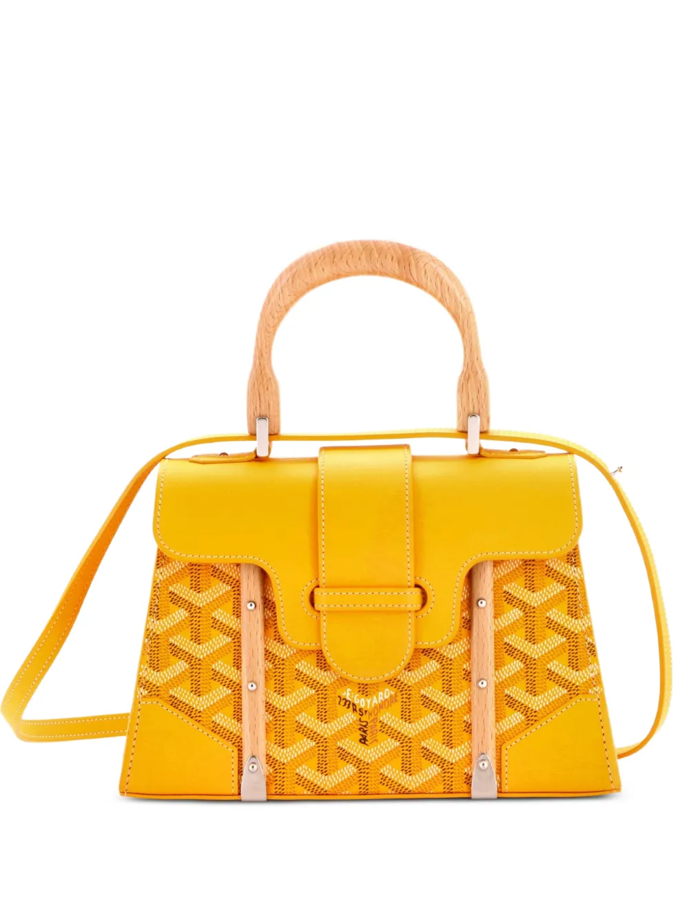 Goyard Pre-Owned Borsa a mano Saigon mini in tela cerata e pelle con manico - Giallo