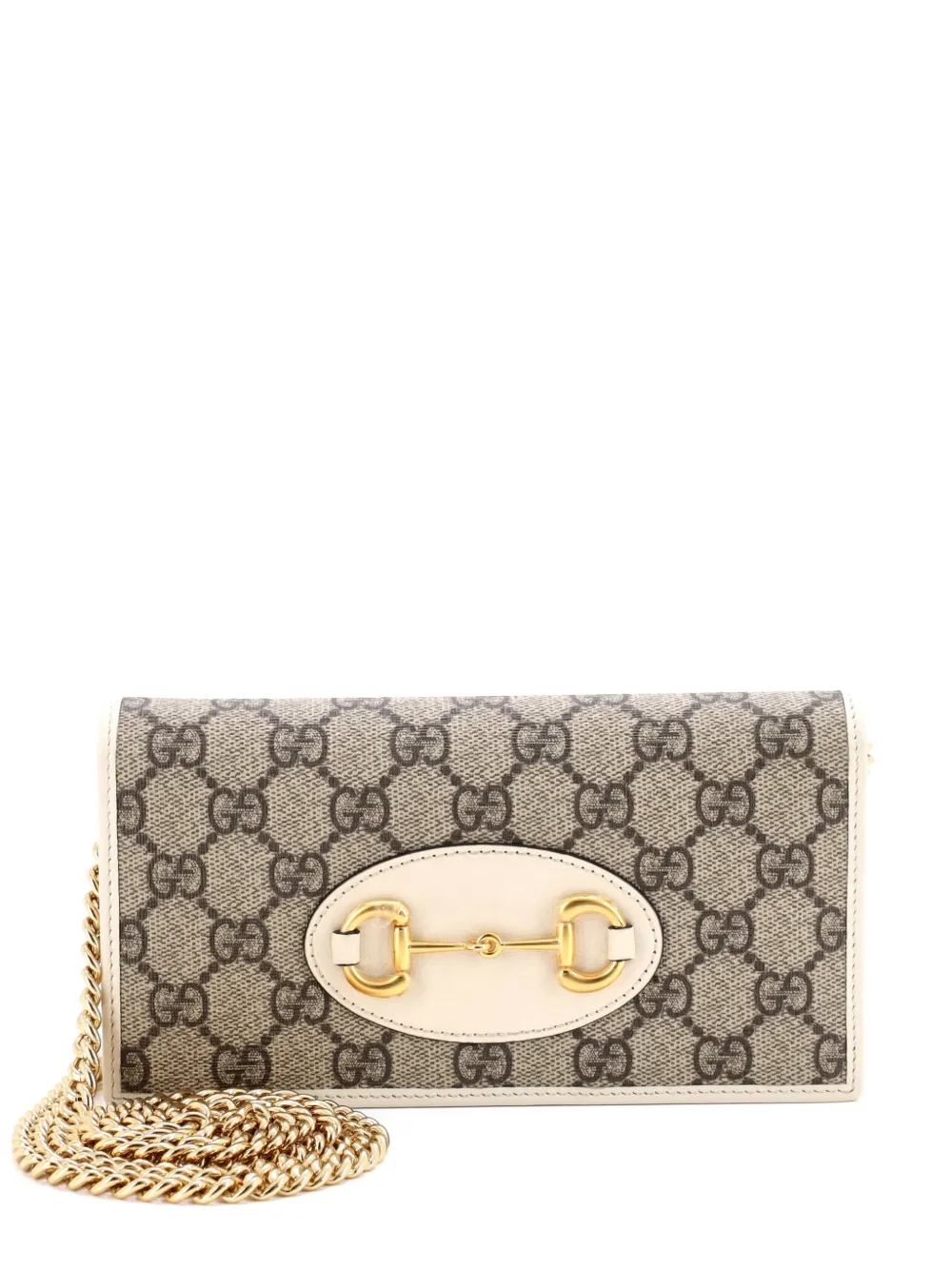 Gucci Pre-Owned Horsebit 1955 Chain Wallet GG Coated Canvas crossbody bag - Marrone