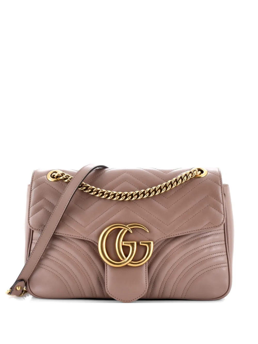 Gucci Pre-Owned GG Marmont Flap Bag Matelasse Leather Medium shoulder bag - Toni neutri