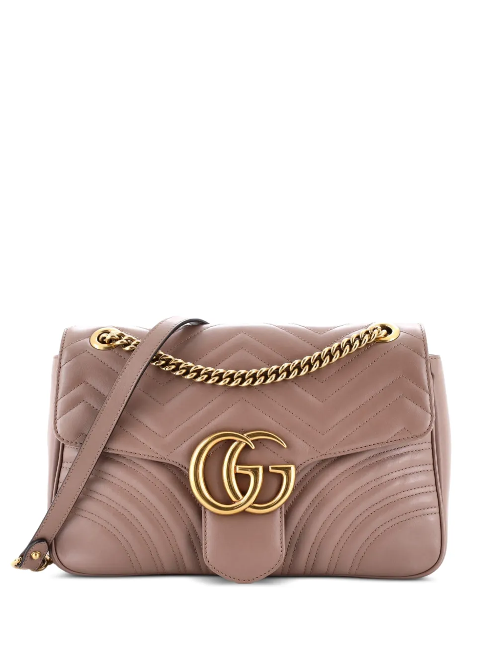Gucci Pre-Owned GG Marmont Flap Bag Matelasse Leather Medium shoulder bag - Toni neutri