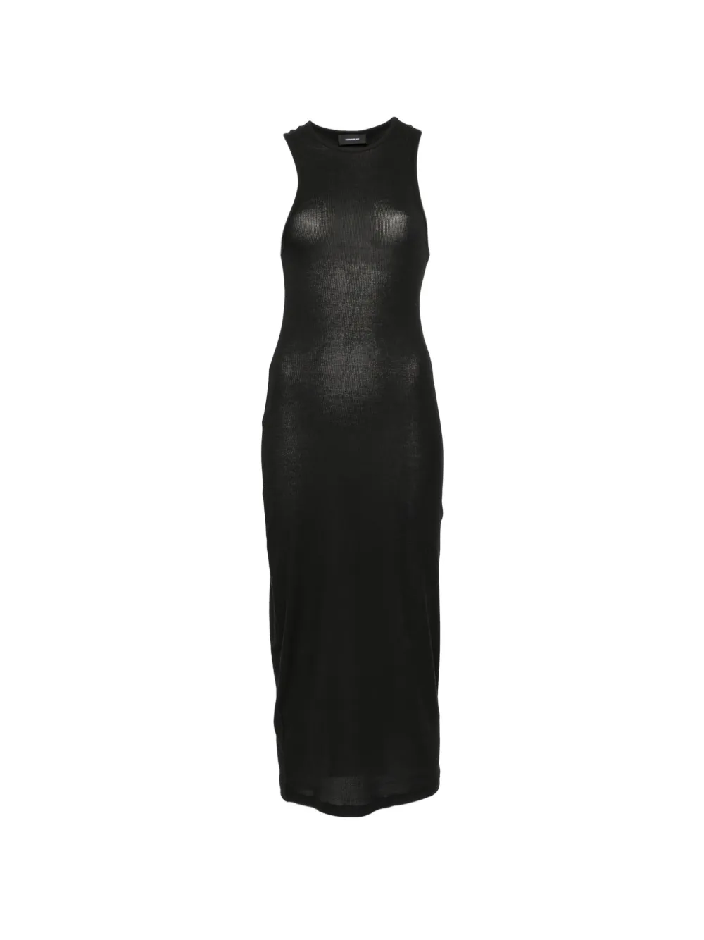 WARDROBE.NYC ribbed-knit sleeveless midi dress - Nero