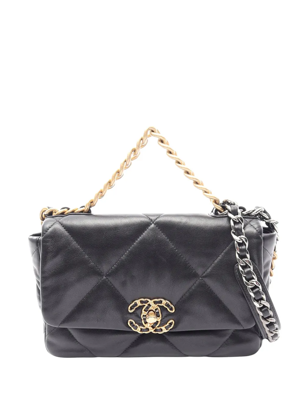 CHANEL Pre-Owned 2020 Medium Lambskin 19 Flap satchel - Schwarz
