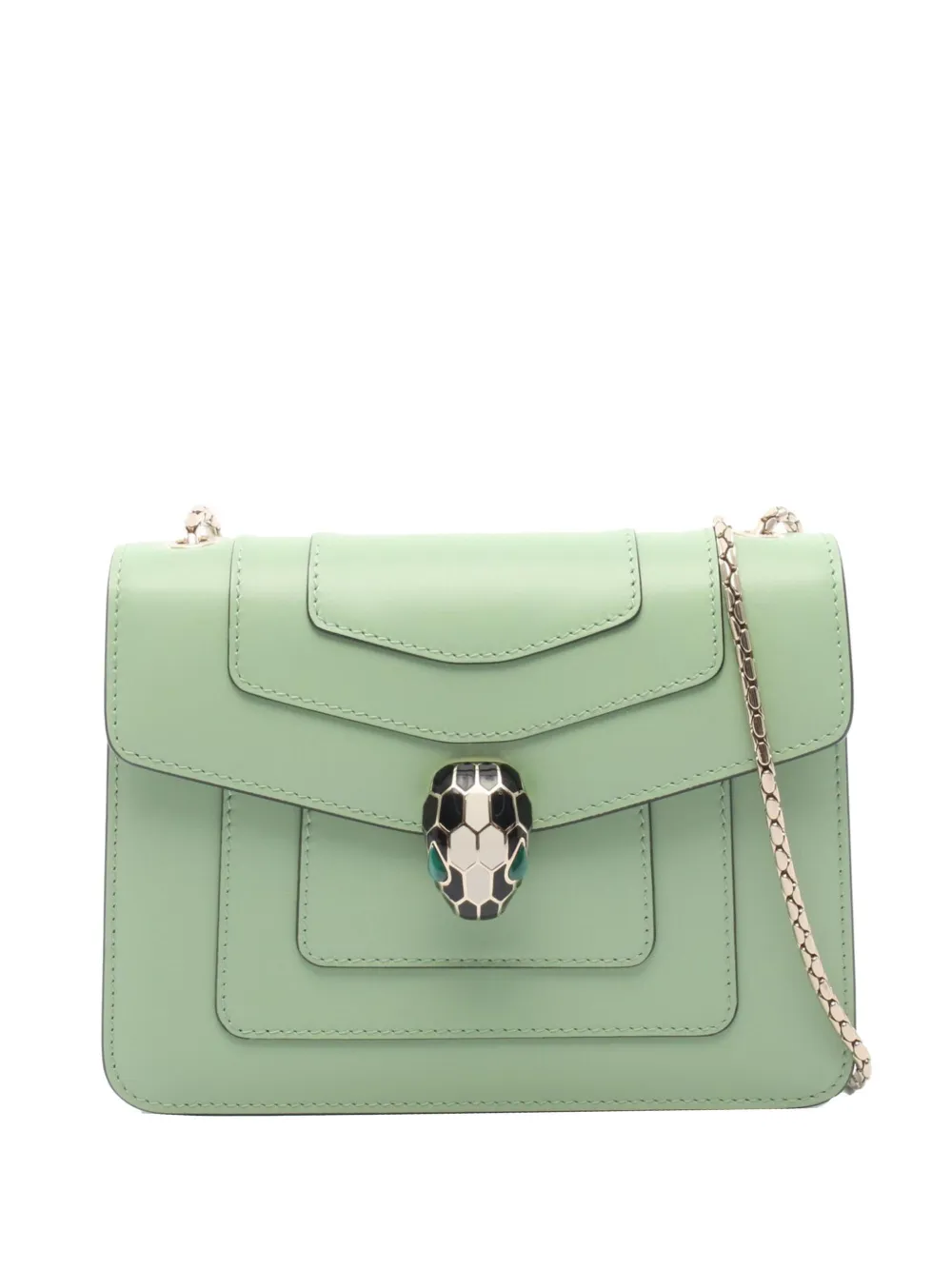 Bvlgari Pre-Owned 2010-2026 Small Leather Square Serpenti Forever Chain crossbody bag - Verde