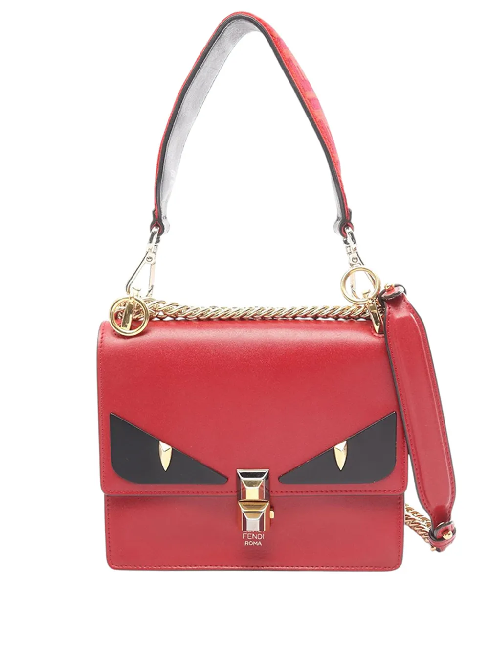 Fendi Pre-Owned 2010-2026 Leather Monster Kan I satchel - Rot
