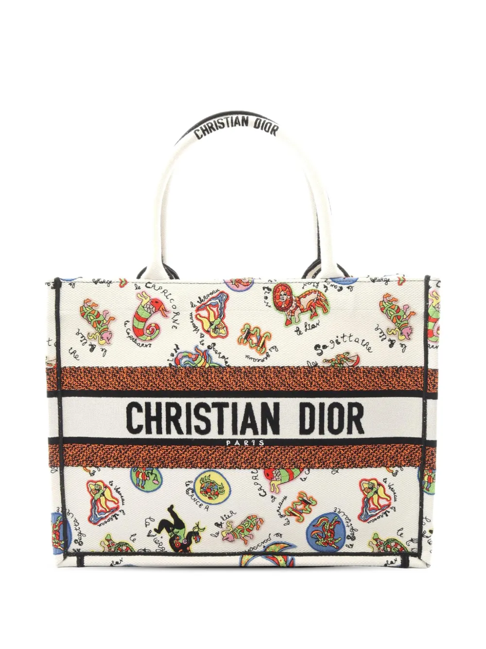 Christian Dior Pre-Owned 2010-2026 Niki de Saint Phalle Medium Embroidered Canvas Book tote bag - White