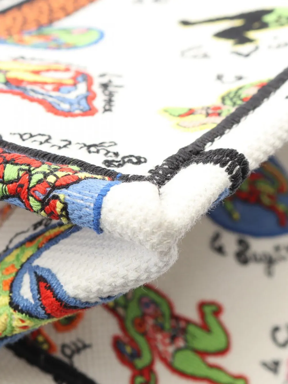  Christian Dior Pre-owned Sac Cabas Niki De Saint Phalle Medium Broidered Canvas Book (2010-2026) - Blanc 