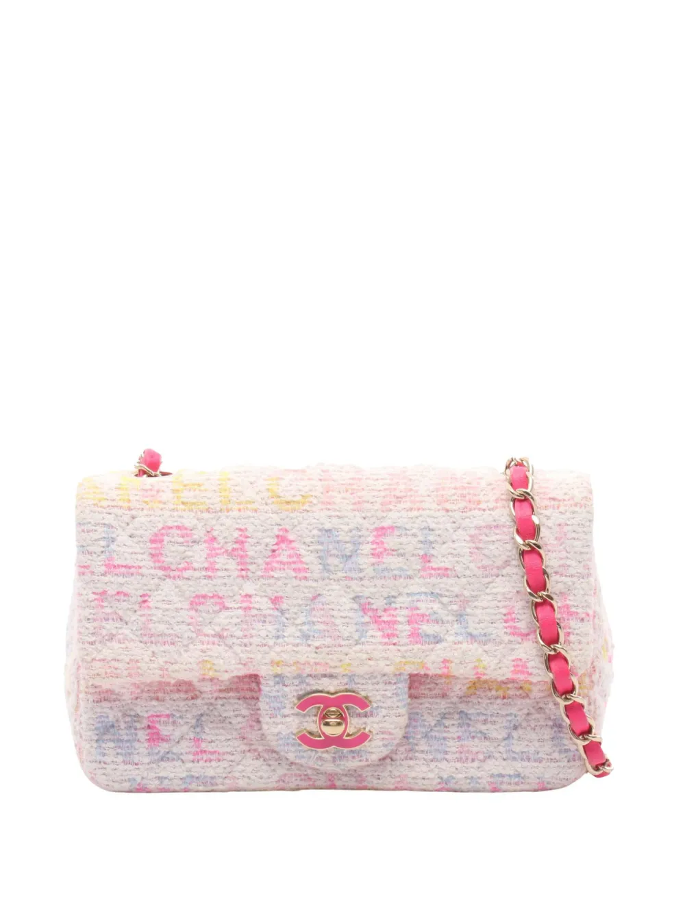 CHANEL Pre-Owned 2021-2026 Mini Rectangular Tweed Single Flap shoulder bag - Bianco