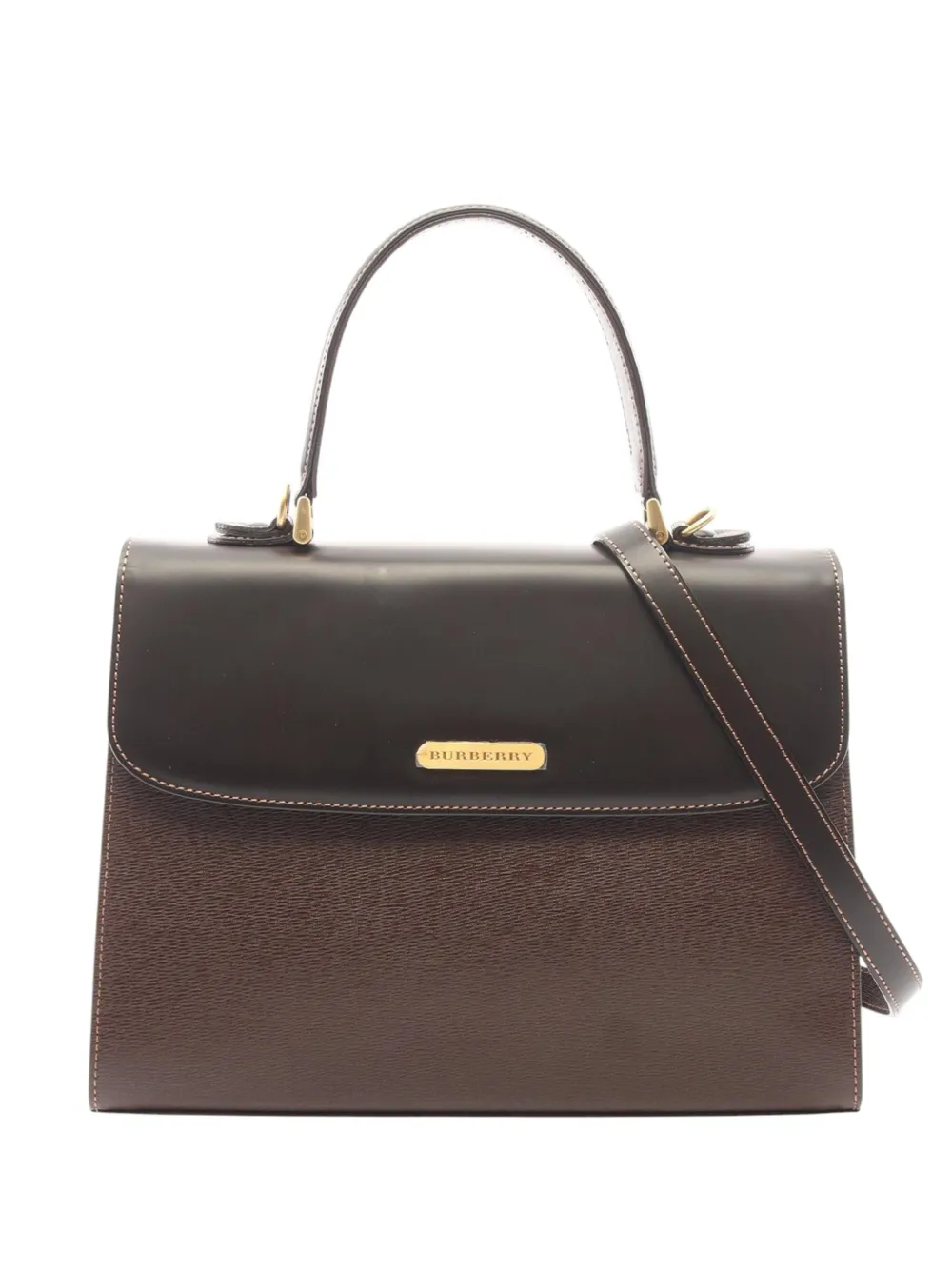 Burberry Pre-Owned 2000-2017 Leather Top Handle satchel - Marrone