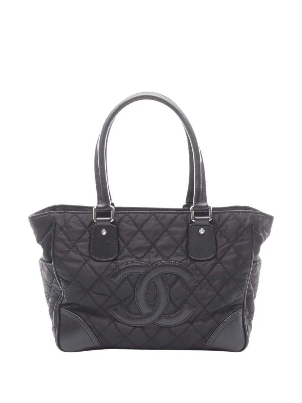 CHANEL Pre-Owned 2008-2009 Paris New York Quilted Nylon tote bag - Black
