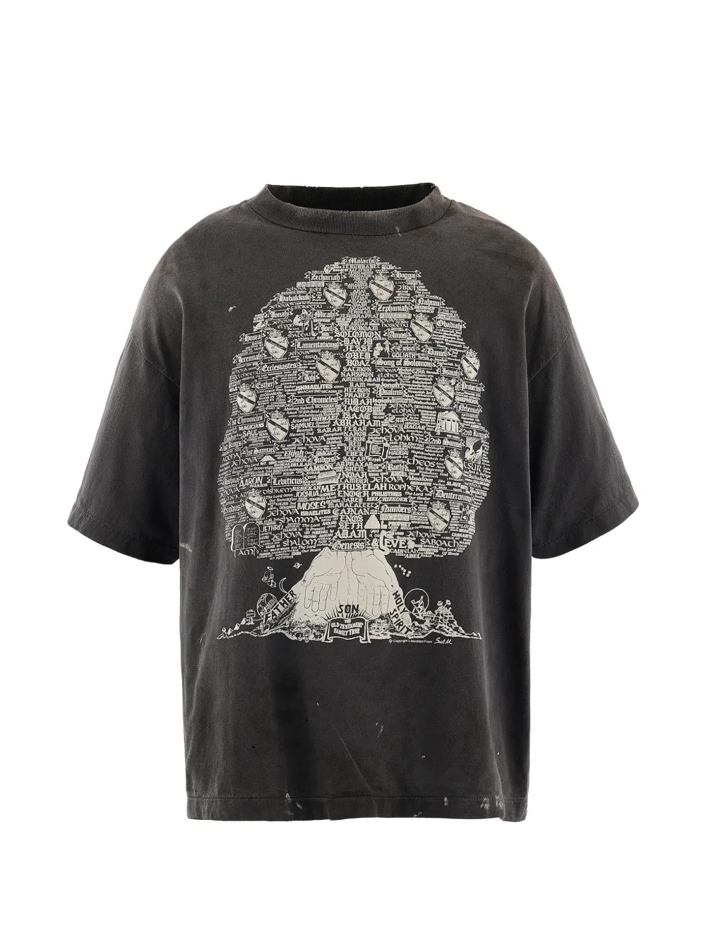 SAINT MXXXXXX graphic-print distressed T-shirt - Nero