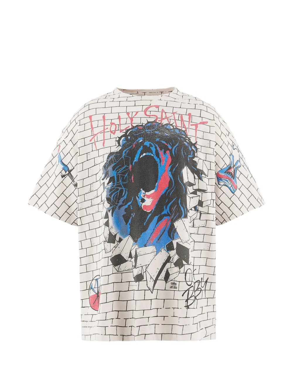 SAINT MXXXXXX graphic-print T-shirt - Toni neutri
