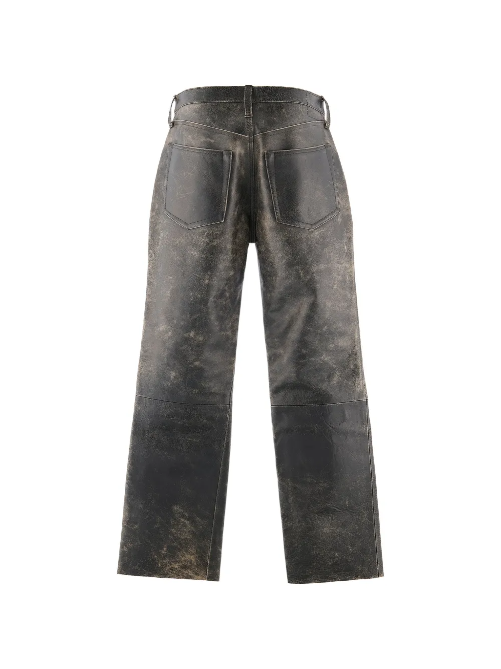 SAINT MXXXXXX Leren broek met vervaagd effect Zwart
