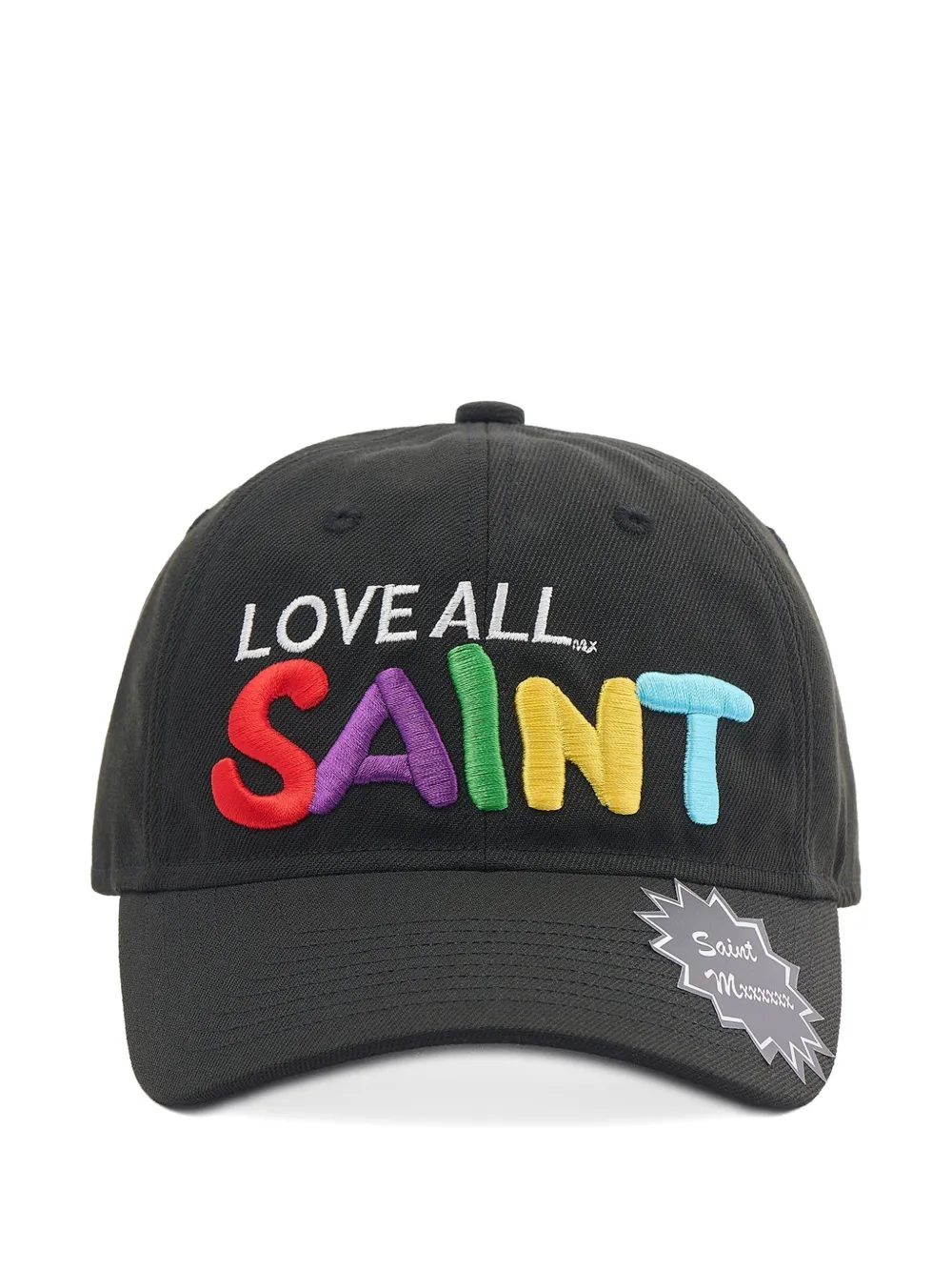 SAINT MXXXXXX embroidered logo-patch cap - Nero