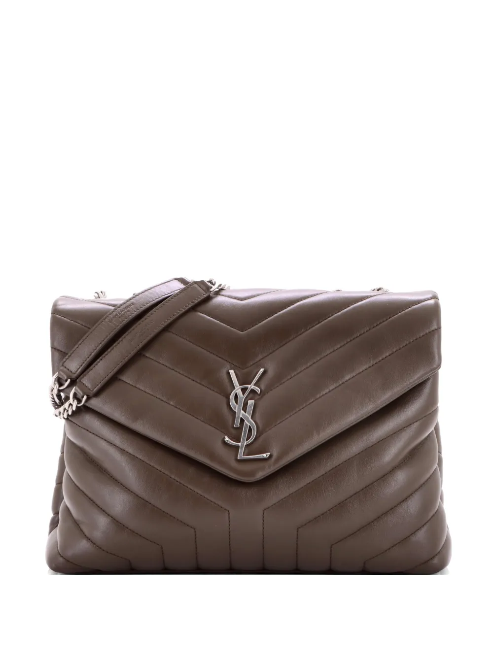 Saint Laurent Pre-Owned Loulou Matelasse Chevron Leather Medium shoulder bag - Brown