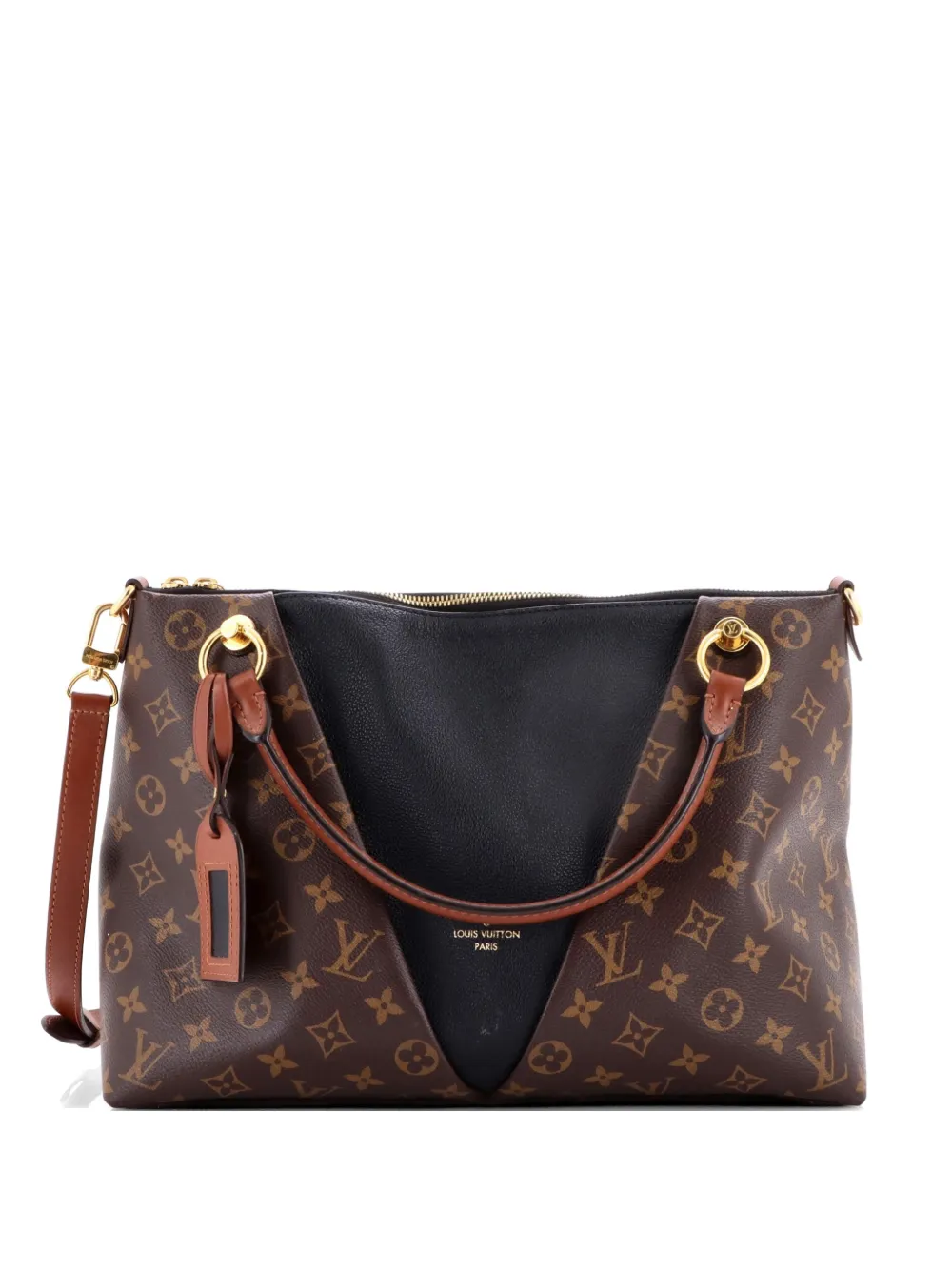 Louis Vuitton Pre-Owned Borsa a spalla V Tote MM in pelle e tela con monogramma - Marrone