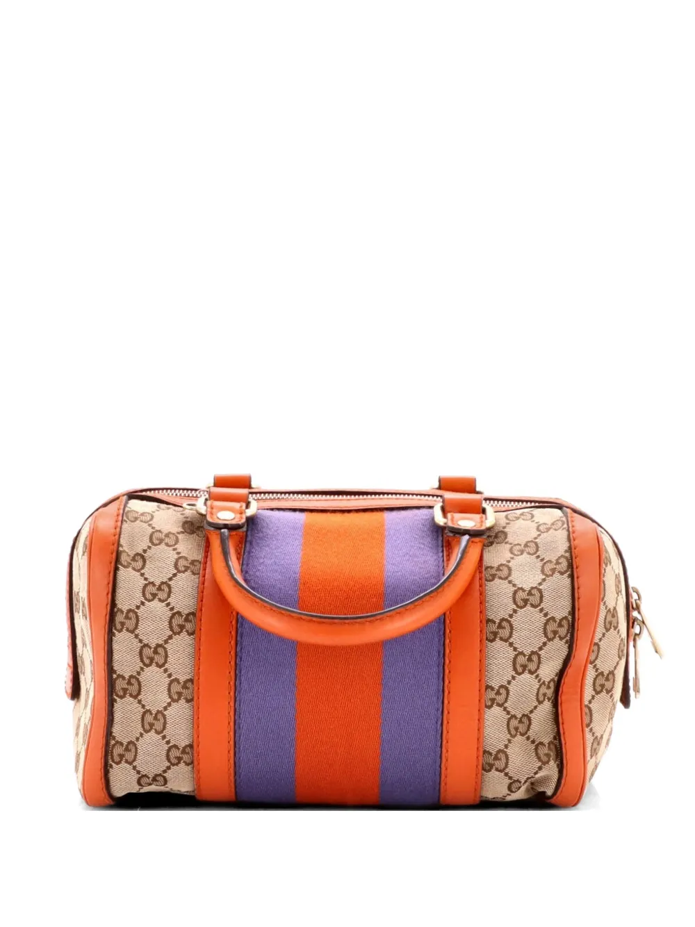 Gucci Pre-Owned Vintage Web Boston Bag GG Canvas Small satchel - Marrone