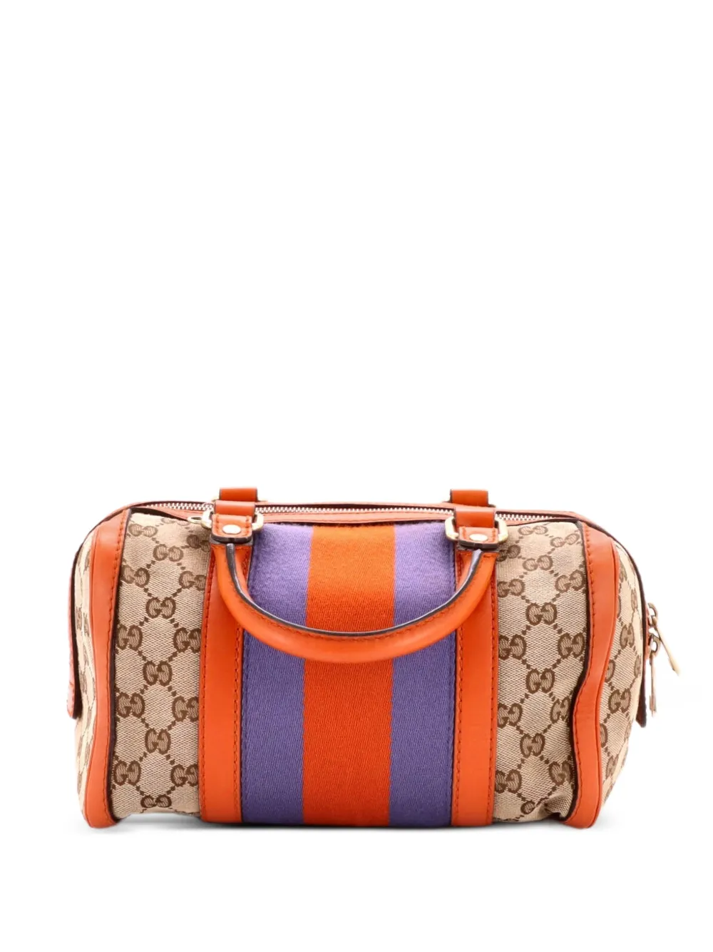 Gucci Pre-Owned Vintage Web Boston Bag GG Canvas Small satchel - Marrone