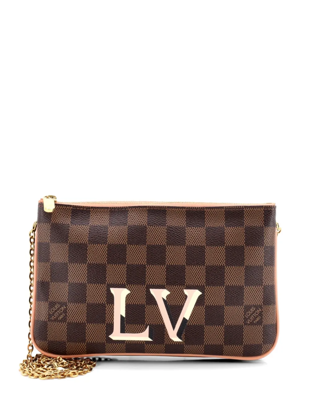 Louis Vuitton Pre-Owned Clutch Damier con doppia zip - Marrone