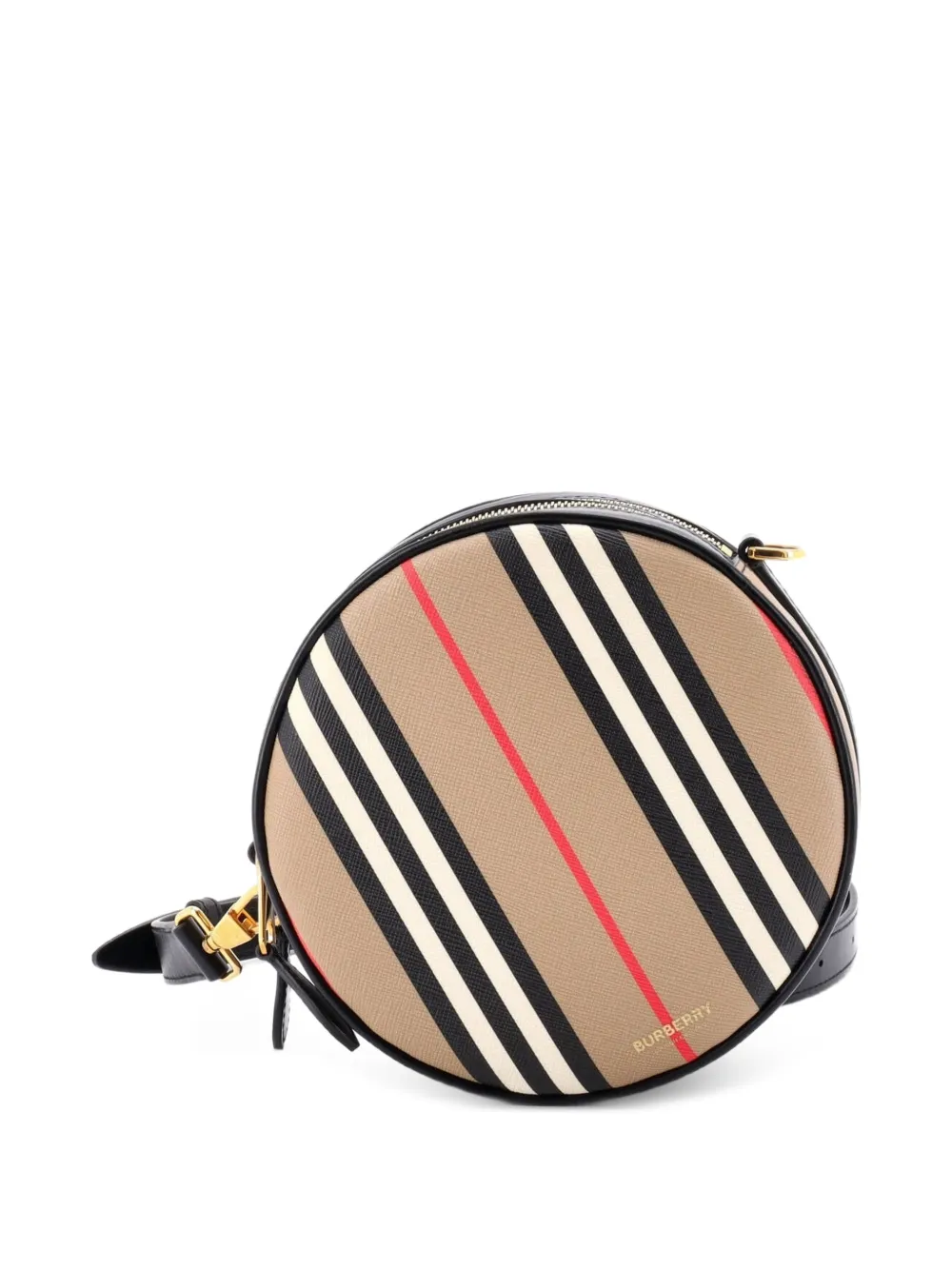 Burberry Pre-Owned Louise Round Bag Icon Stripe E-Canvas belt bag - Marrone