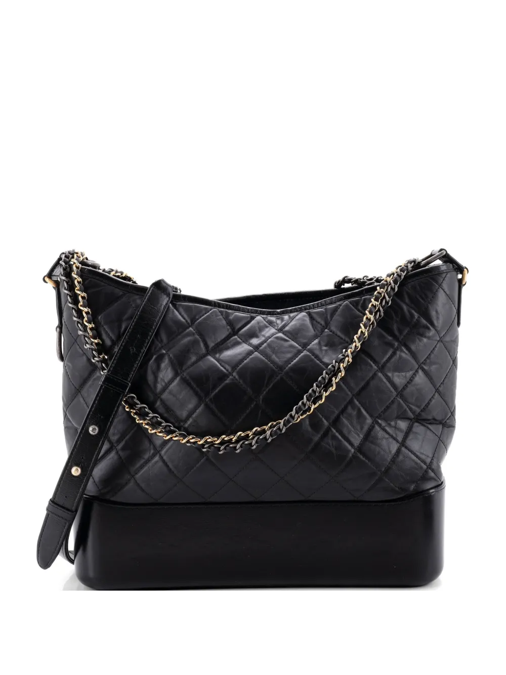 CHANEL Pre-Owned Borsa passepartout Gabrielle media in pelle di vitello trapuntata - Nero