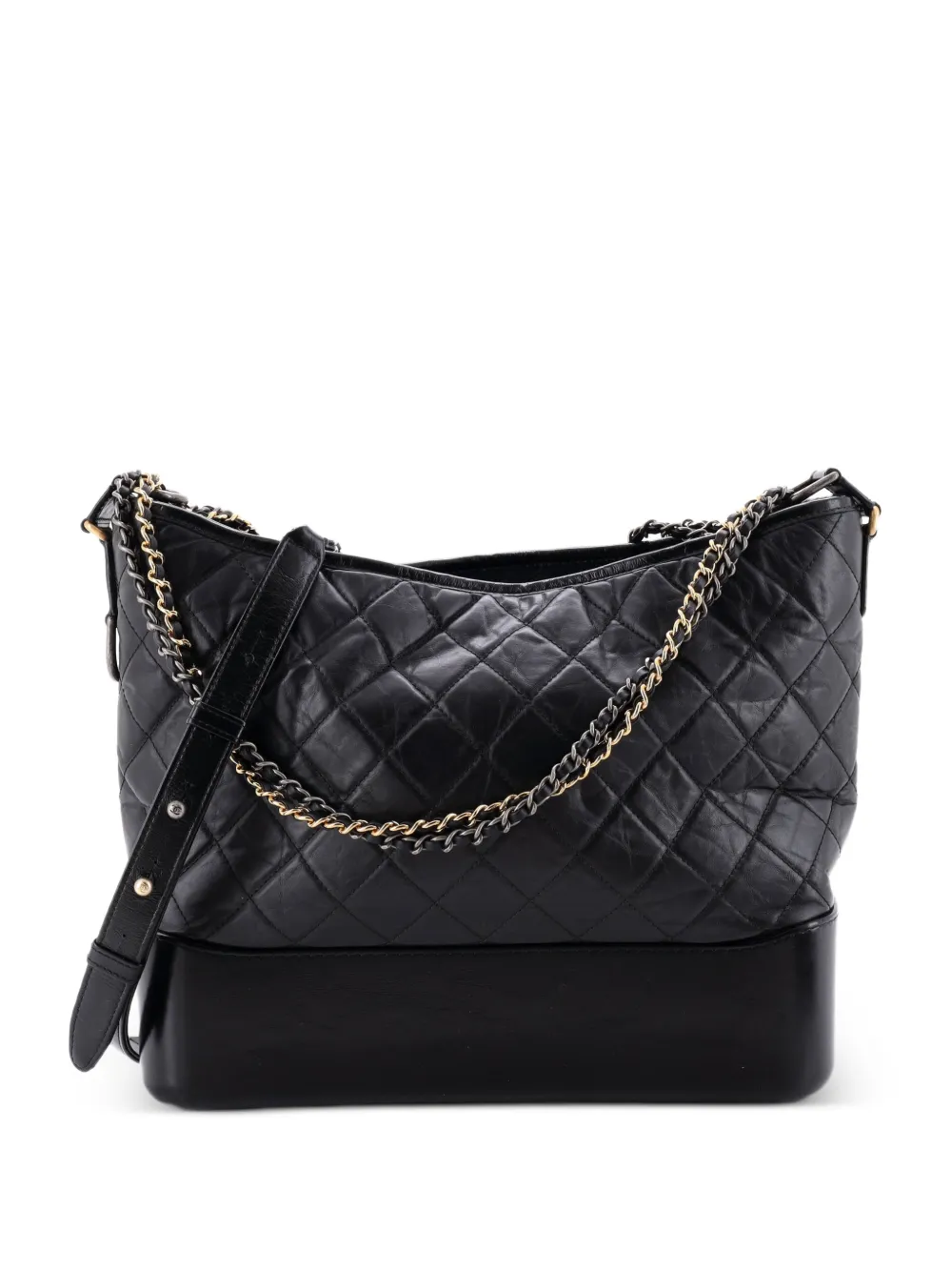 CHANEL Pre-Owned Borsa passepartout Gabrielle media in pelle di vitello trapuntata - Nero