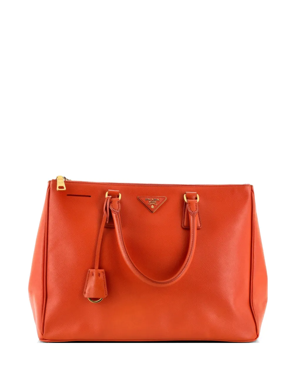 Prada Pre-Owned Double Zip Lux Saffiano Leather Large tote bag - Orange
