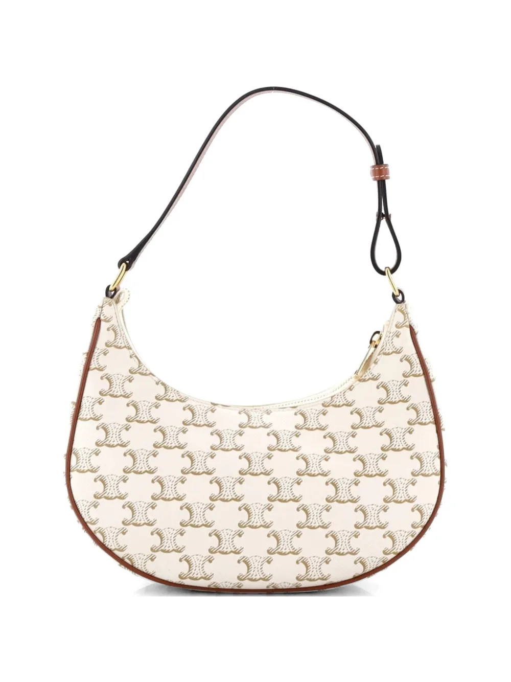 Celine Pre-owned Ava Bag Triomphe Coated Canvas Hobo Bag in Neutrals, view 2