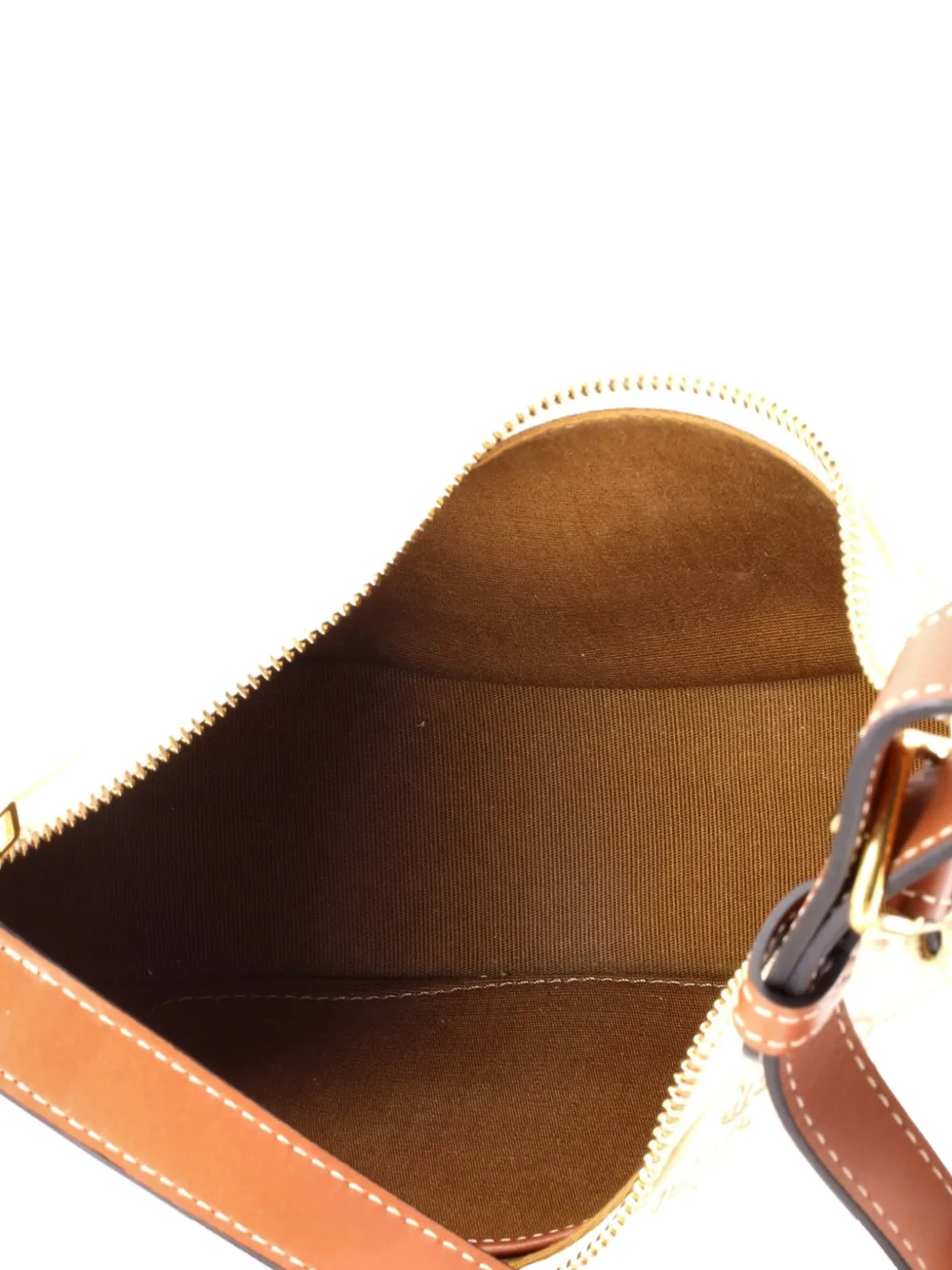 Celine Pre-owned Ava Bag Triomphe Coated Canvas Hobo Bag in Neutrals, view 5