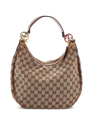 Gucci Pre-Owned Twins GG Canvas Medium Hobo Bag | Brown | FARFETCH JO