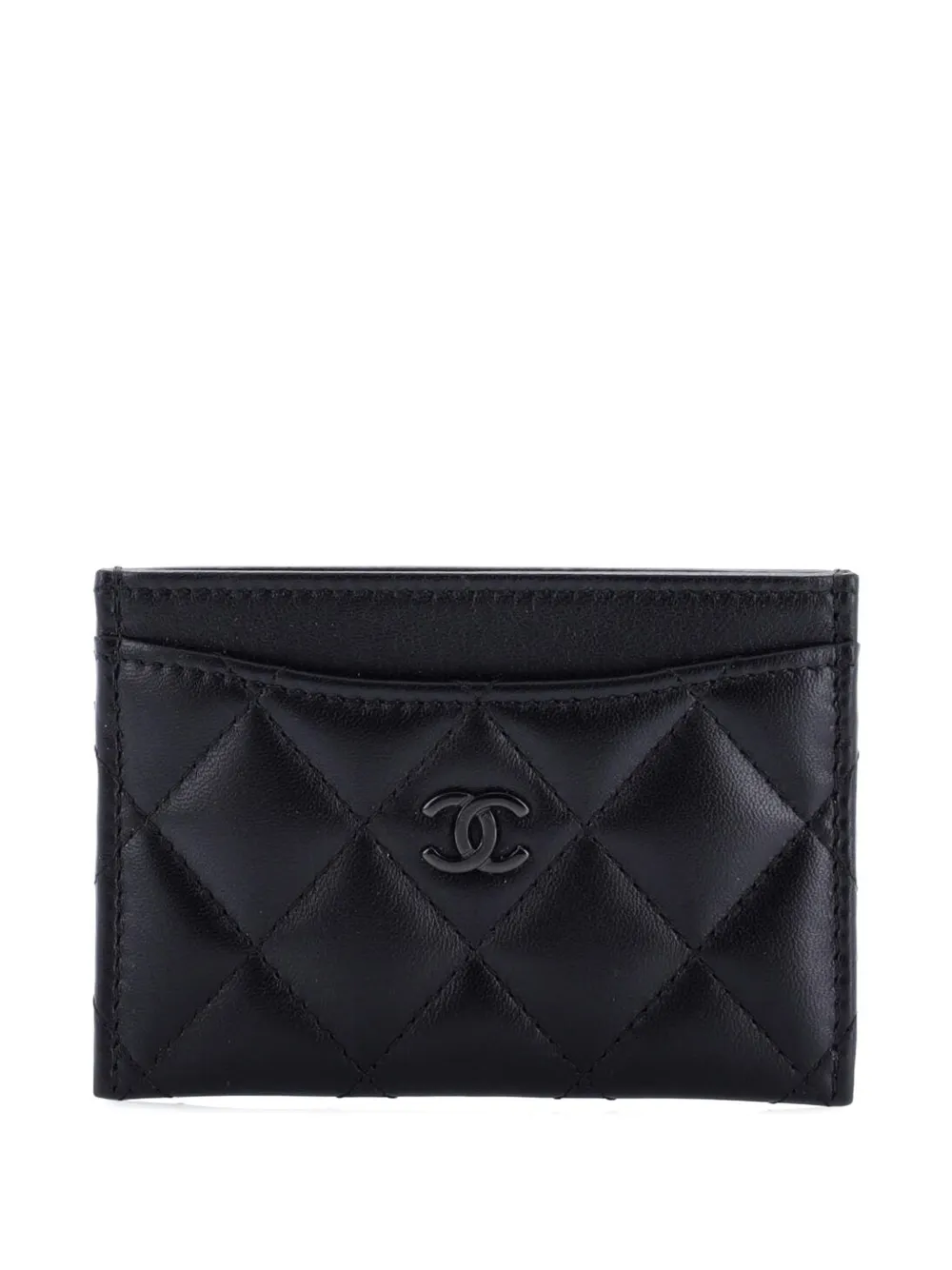CHANEL Pre-Owned So Black Classic Quilted Lambskin card holder