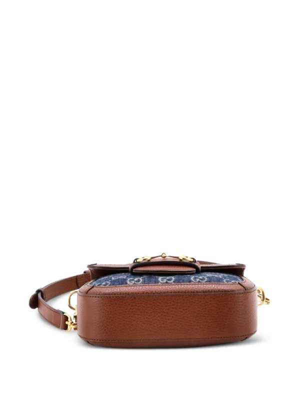 Gucci Pre-Owned ホースビット 1955 GG デニム ミニ ショルダーバッグ