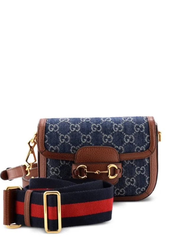 グッチ　デニム　1955 ホースビットショルダーバッグ Gucci Pre-Owned ホースビット 1955 GG デニム ミニ ショルダーバッグ