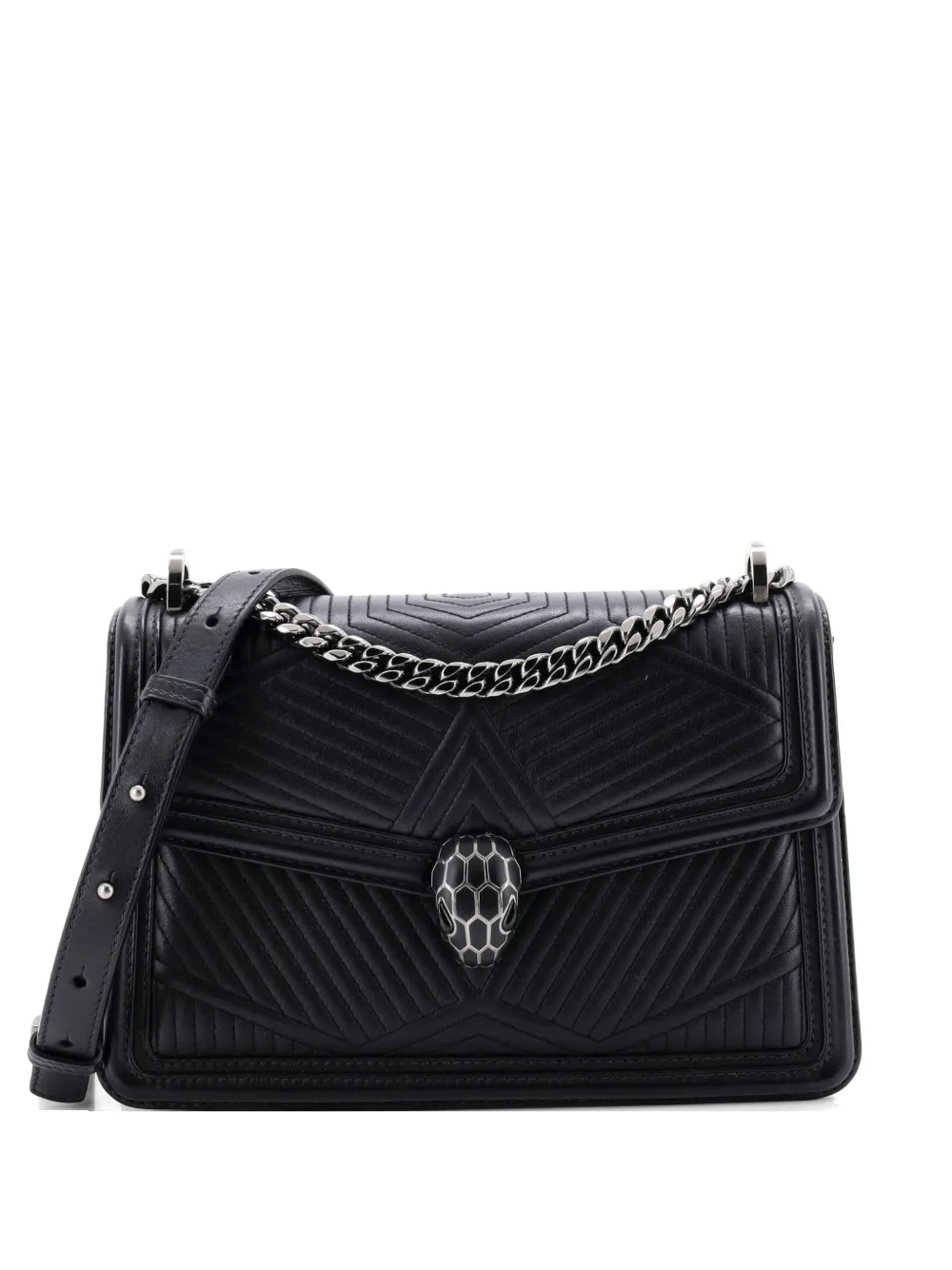 Bvlgari Pre-Owned Serpenti Forever Shoulder Bag Quilted Leather Small crossbody bag - Nero