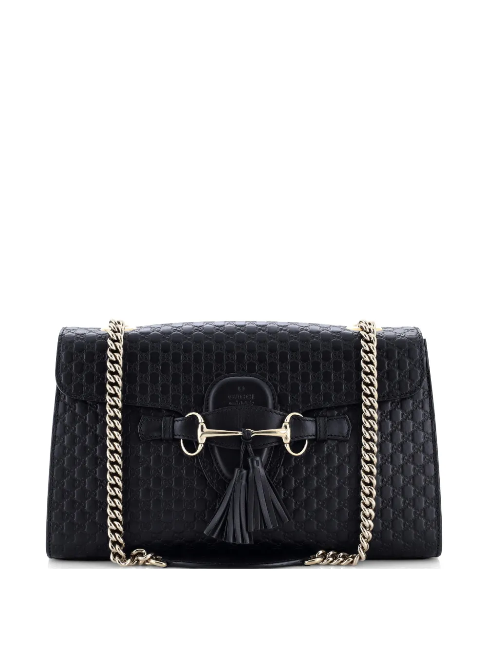 Gucci Pre-Owned Emily Chain Flap Bag Microguccissima Leather Medium shoulder bag - Schwarz
