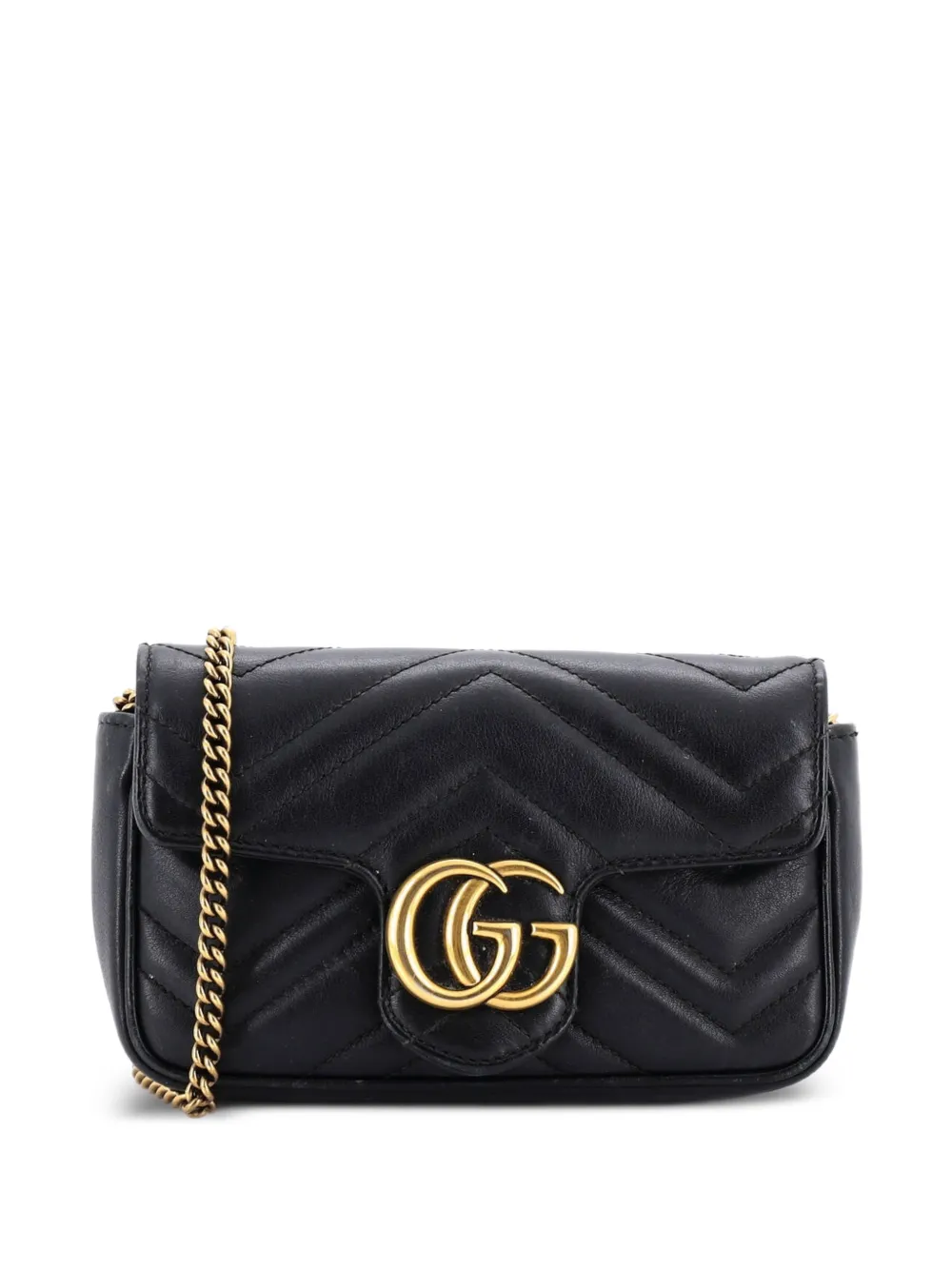 Gucci Pre-Owned GG Marmont Flap Bag Matelasse Leather Super Mini crossbody bag - Nero