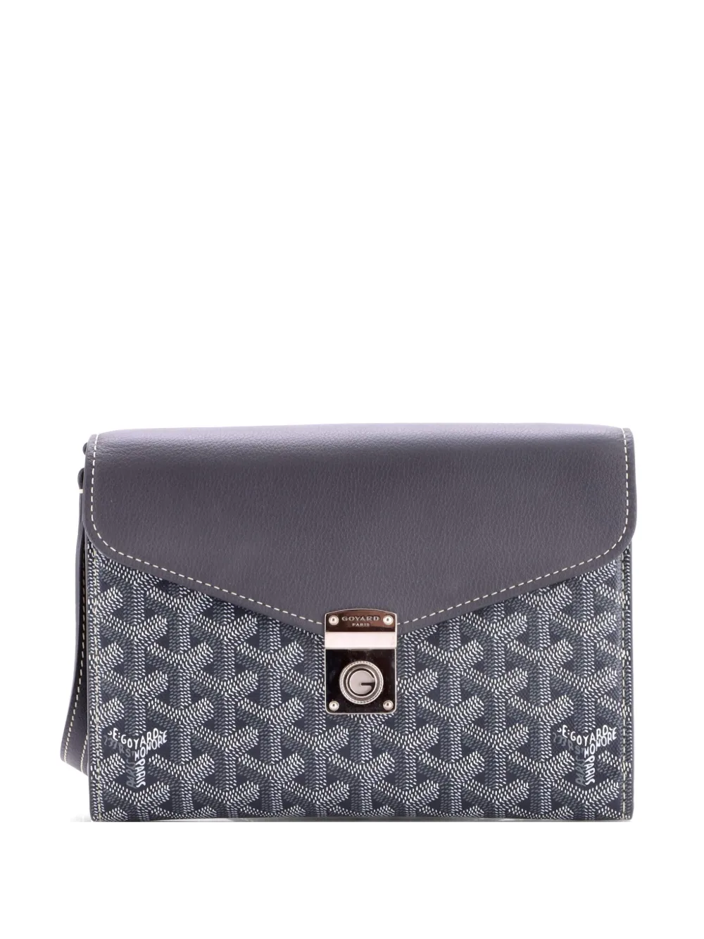 Goyard Pre-Owned Chypre Wallet on Strap Coated Canvas with Leather crossbody bag - Grigio