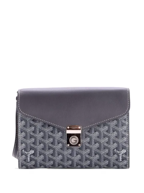Goyard Pre-Owned Chypre Wallet on Strap Coated Canvas with Leather crossbody bag